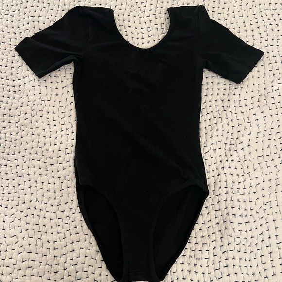 American Apparel Women’s Short Sleeve Scoop Neck Bodysuit, Black, Size S - Picture 6 of 9